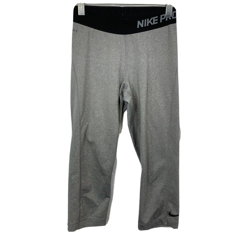 Nike Pro‎ Leggings Womens Sz XS Gray Dri Fit Lightweight Athletic Crop Pants